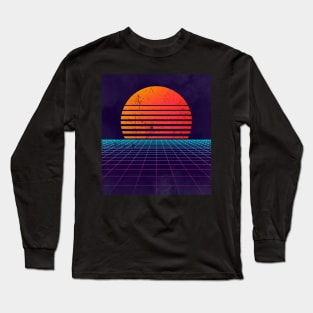 80s Synthwave Aesthetic Long Sleeve T-Shirt